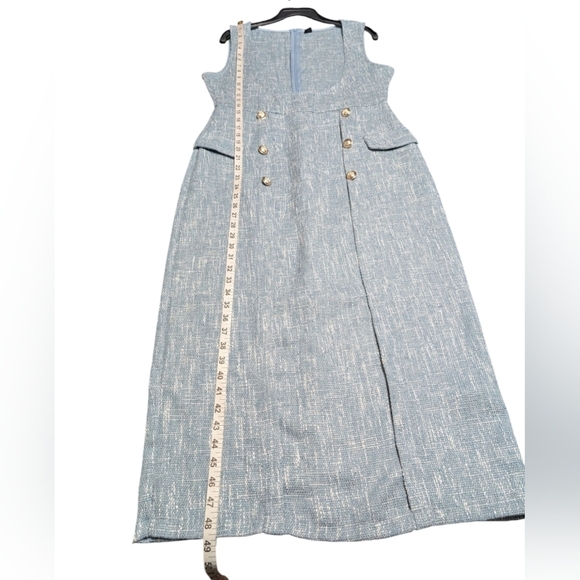 SHEIN Blue Sleeveless Sheath Midi Jumper Dress Zipper Back Size Large - Picture 5 of 7